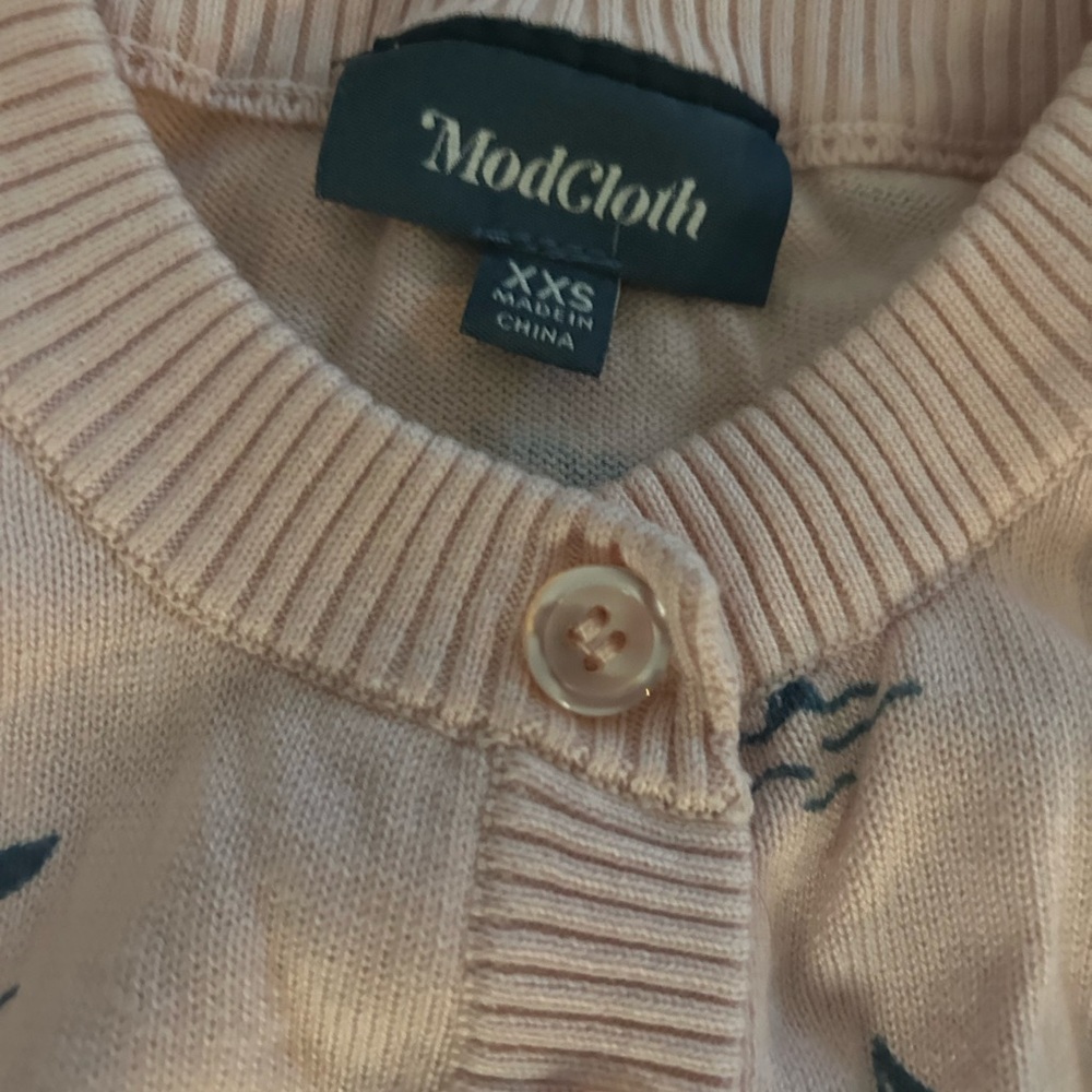 ModCloth Pink Whale Pattern Sweater - Picture 3 of 5